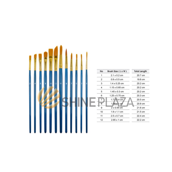 

pintar- Art Brush Set Alat Lukis Kuas Cat Air Minyak Acrylic Joyko BRS-7