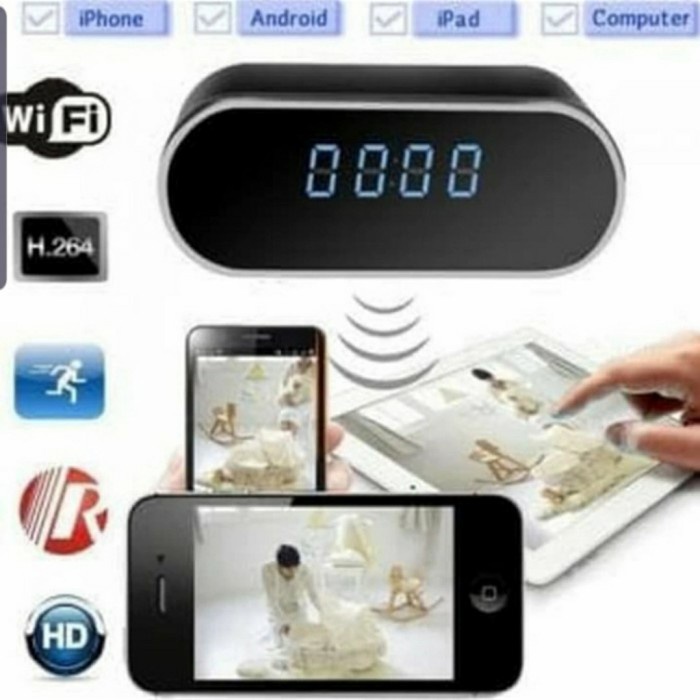 Jam Spy Wifi Wireless IP Camera CCTV Jam Meja 1080P