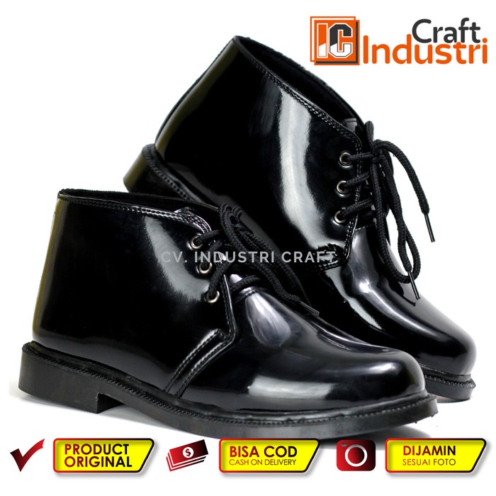 SEPATU PDH TNI SECURITY PASKIBRA PRIA SEKOLAH OXFORD PANTOFEL KILAP