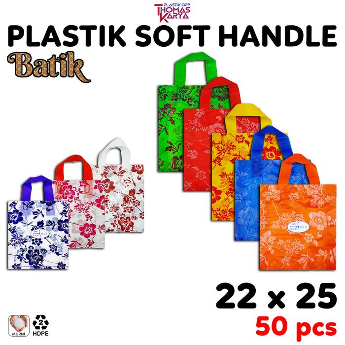 

party- Plastik Hajatan 22x25 Motif BATIK isi 50 Kantong Soft Handle Bingkisan Snack Syukuran