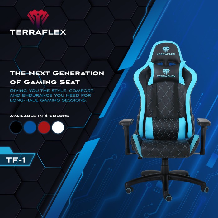 Terraflex Tf-1 Gaming Chair Kursi - Black/Blue