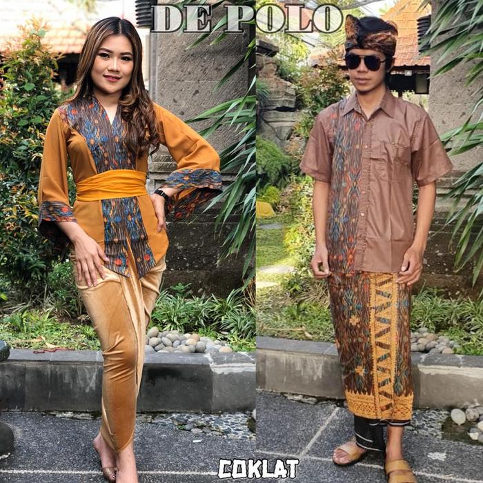 Hot Sale Pakaian Adat Bali Couple Set Kebaya Wanita Set Kemeja Pria Readyy