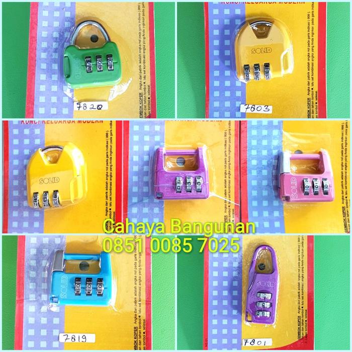 Kunci Gembok Kecil Tas Koper Travel Nomor Kode Angka Lucu Warna SOLID