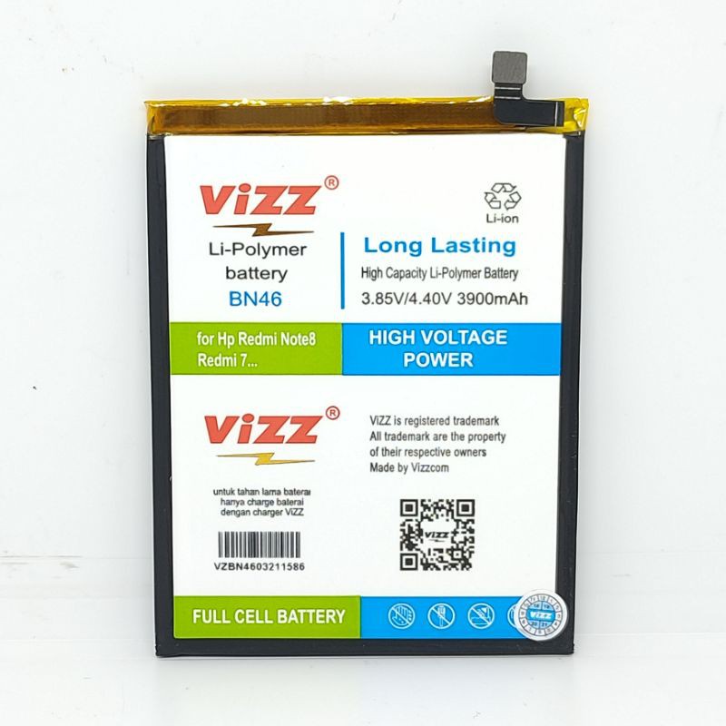 TerLengkapDong- Baterai Batre Vizz Xiaomi Redmi 7 / Redmi Note 8 / BN46 Original Vizz