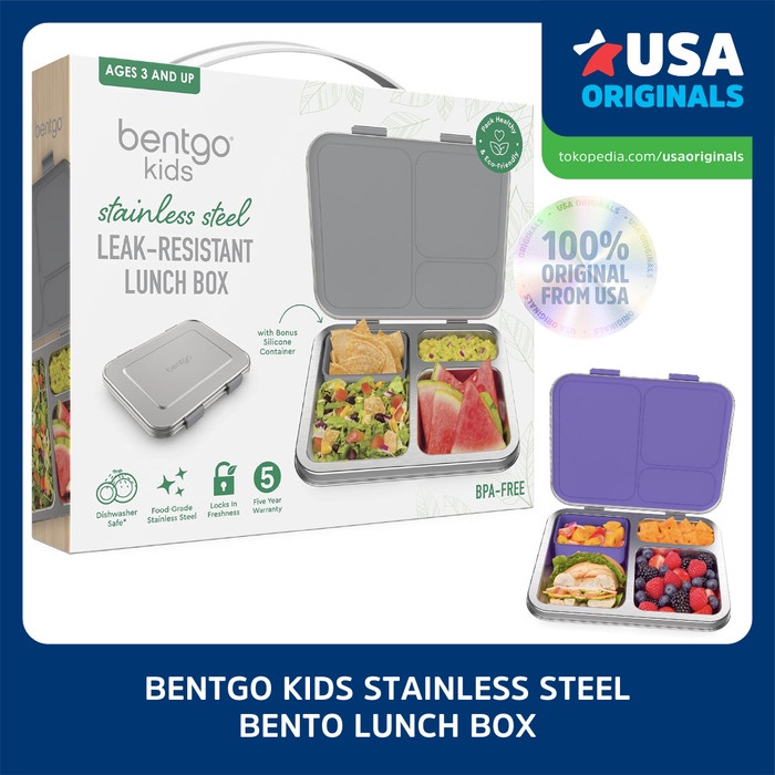 PREMIUM Bentgo Kids Lunch Box Stainless Steel Leak Resistant Kotak Makan Anak