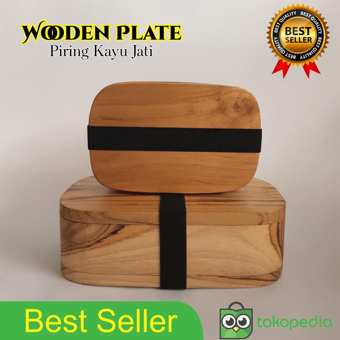 PREMIUM [COD] Tuparware Kotak Nasi Kayu Jati / Lunch Box / Bento Box