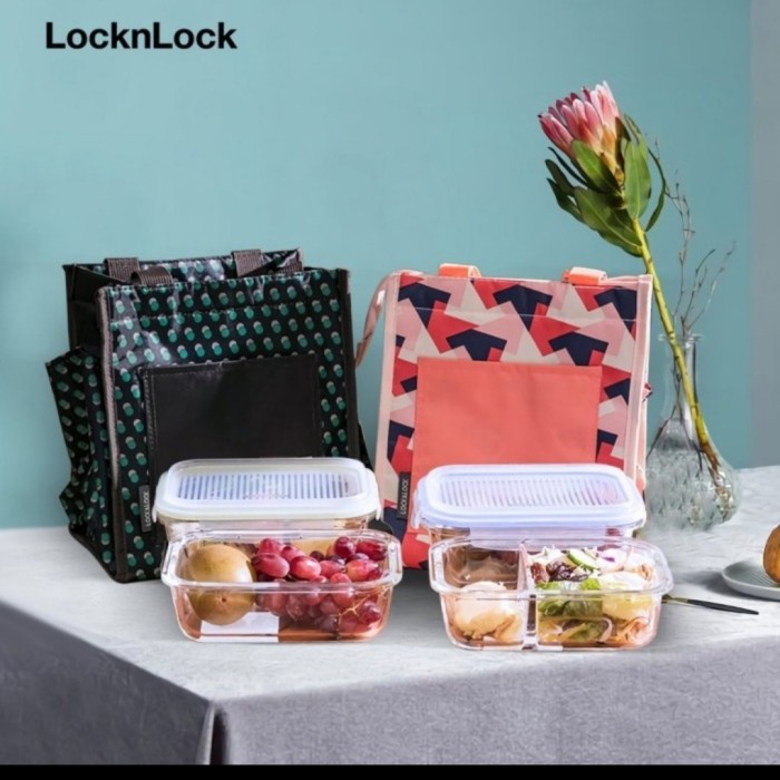 PREMIUM lock n lock lunch bag oven glass set 2pc box