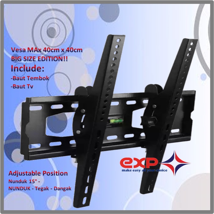 PREMIUM Bracket TV KHUSUS MERK AQUA 42" s/d 55" waterpass GARANSI 100% COCOK