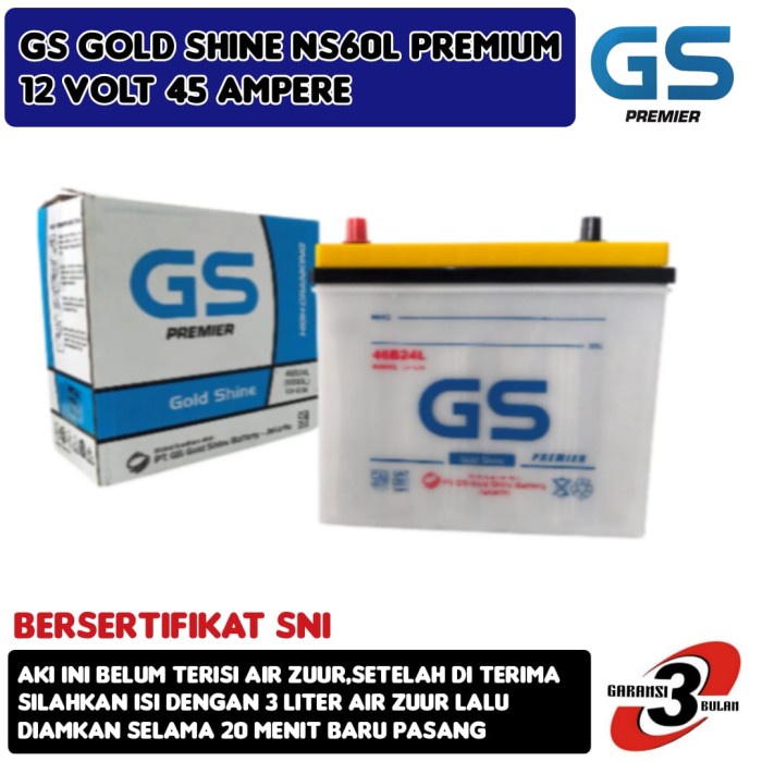 Ready Aki Mobil Grand Livina/Corolla Series/Honda City Gs Goldshine Ns60L Premium 45 Ampere