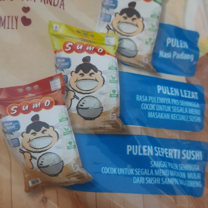 

Lezat- Beras sumo merah premium 5 kg /pulen, bisa buat sushi