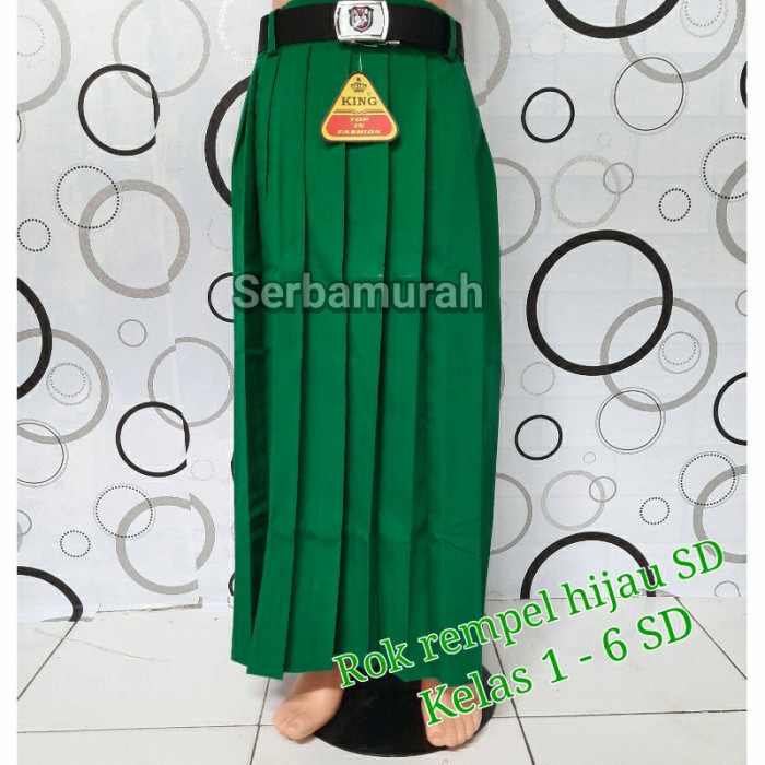 rok rempel panjang hijau rok hijau sekolah sd