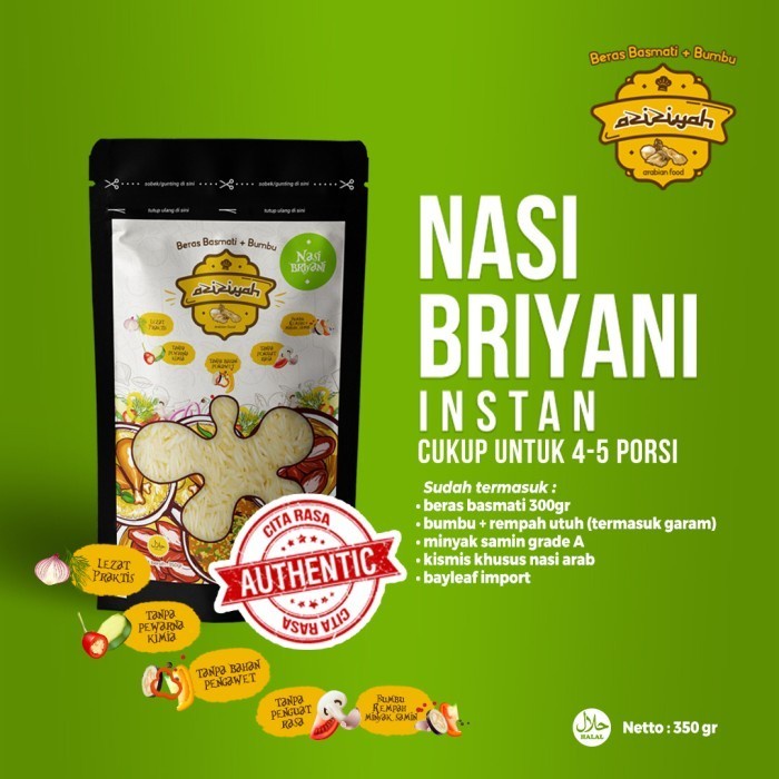 

CN130 Beras basmati dan Bumbu NASI BRIYANI Kebuli Mandhi Instan 350 gram OBRAL