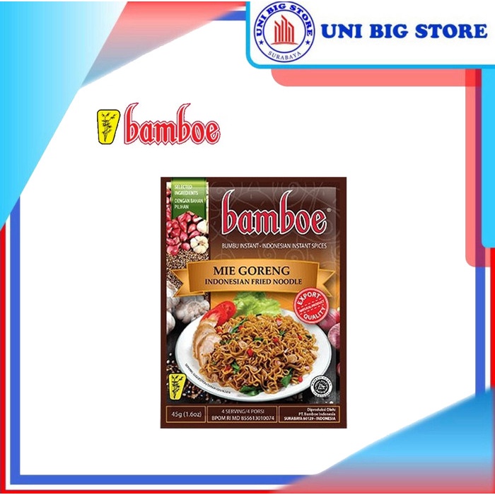 

VP654 Bamboe Export Mie Goreng 45 gr Fried Noodle Bumbu Masak Instan OBRAL