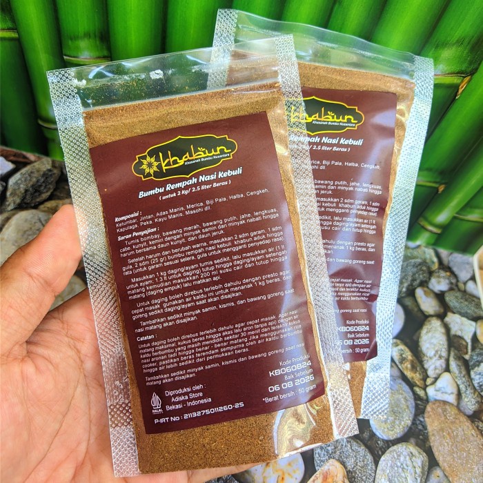 

EJ374 Bumbu nasi kebuli arab instan praktis 50gr 20-25 porsi (2,5 liter beras) STOK TERBATAS