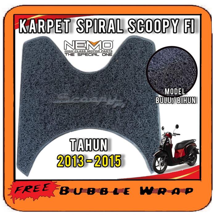 PREMIUM Karpet spiral / bulu scoopy fi injeksi 2013 2014 2015 nemo GMA / Karpet Scoopy Alas Pijakan