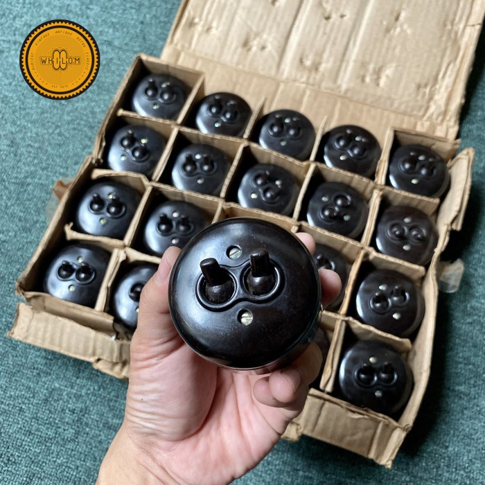 PREMIUM SAKLAR DOBEL ANTIK BAKELITE (NOS) TEMPEL/ OUTBOW ORI LAWAS