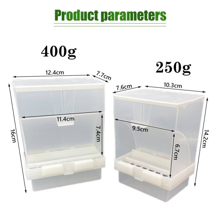 PREMIUM Dispenser Pakan Burung Otomatis Tempat Makan Gantung Plastik Anti Tumpah Burung Beo Pipit