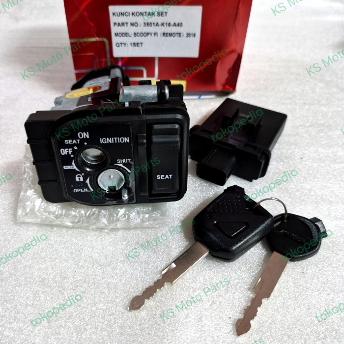 PREMIUM KUNCI KONTAK (KEY SET REMOTE) SCOOPY FI 2016 (K16-A40) KAWA