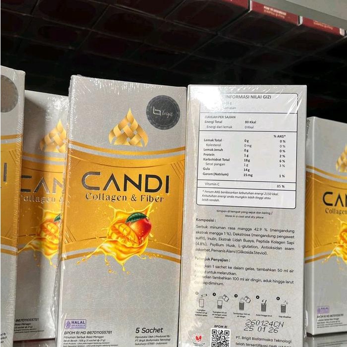 

COLLAGEN FIBER mini isi 5 SACHET TEH CANDI Organik detox tea herbal Diet