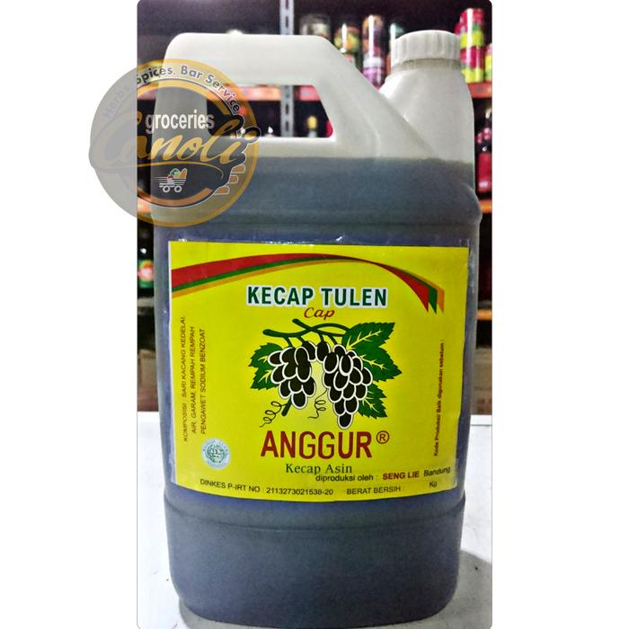 

Lezat- Kecap Asin Cap Anggur 5lt Seng Lie Bandung