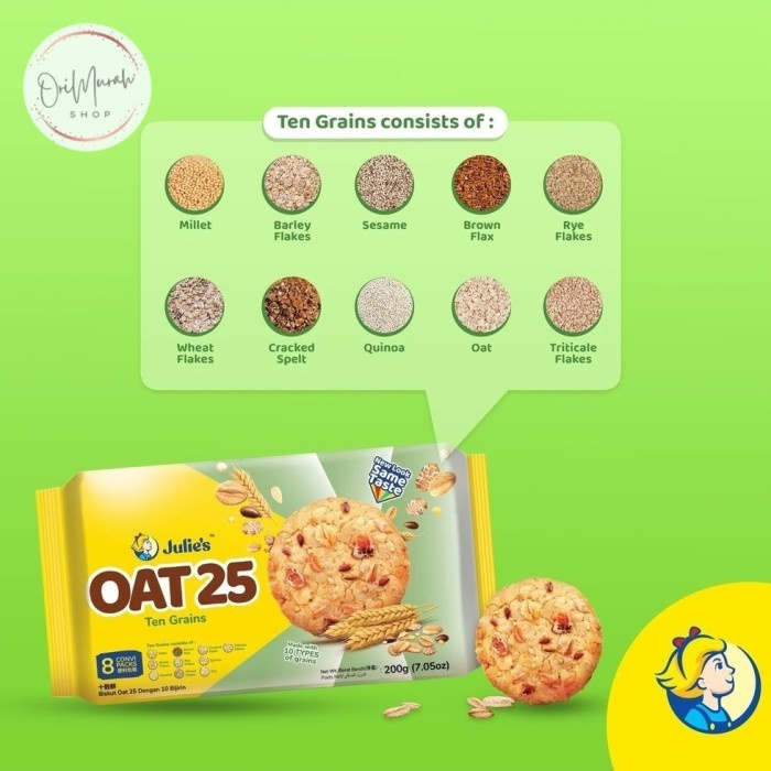 

Julies Biskuit Lemond Julie's Biscuit Oat 25 Cheese Choco Peanut Lemon