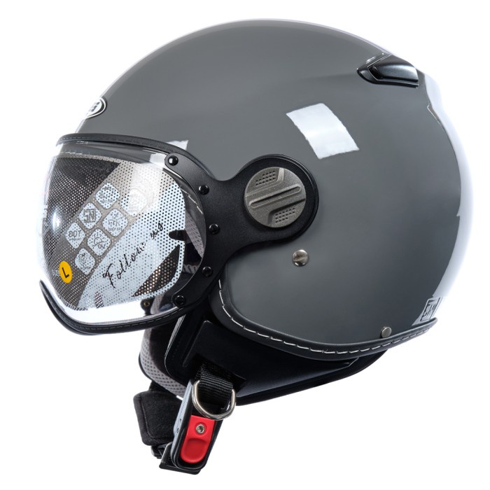 ZEUS 210K GREY RETRO SINGLE VISOR HELMET