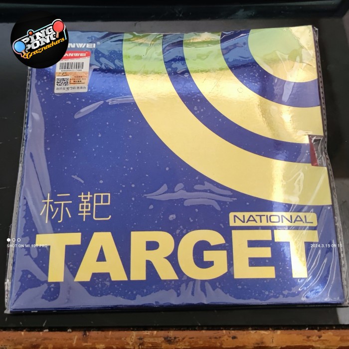 Karet Sanwei Target National (Blue Sponge) Tenis Meja