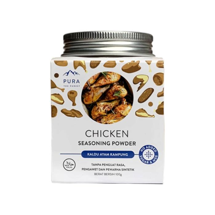 

Lezat- PURA Seasoning Powder Kaldu Ayam, Sapi dan Jamur Kaldu Mpasi Bayi Kemasan botol 100gr dan
