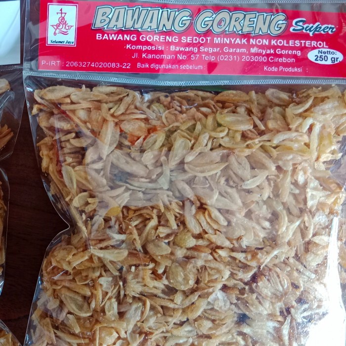 

Bawang Goreng Super Non Kolesterol Berat - 250 Gram Khas Cirebon