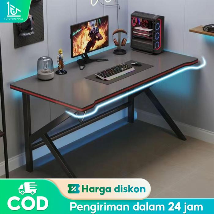 FU Meja Komputer Meja Permainan 140 Cm Meja Kantor Meja Komputer Meja Belajar Meja Laptop Meja