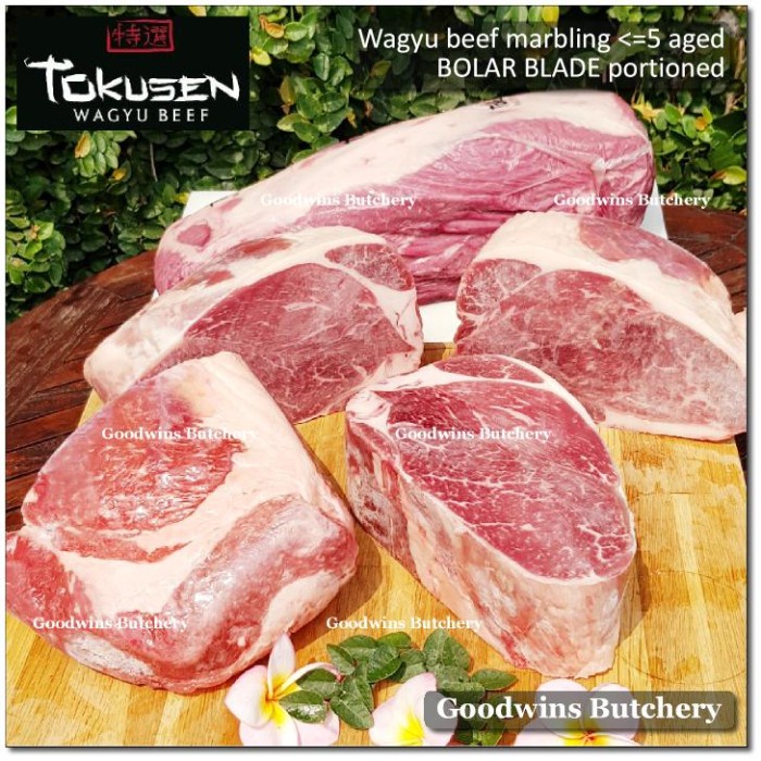 

Lezat- 1.1kg wagyu beef Tokusen mb 4-5 BOLAR BLADE portioned frozen