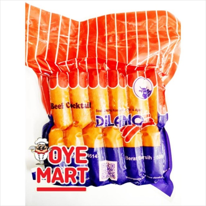 

Lezat- DILAMO BEEF COCKTAIL 500GR MERAH SOSIS ISI 25PCS