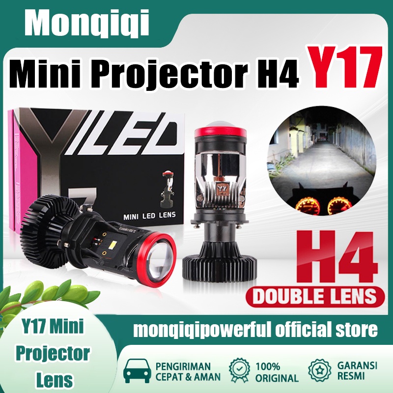 Monqiqi Y17 Mini Projector Lens H4 Double Lenses Lampu LED Headlamp Projie H4 Mini Projector Lens