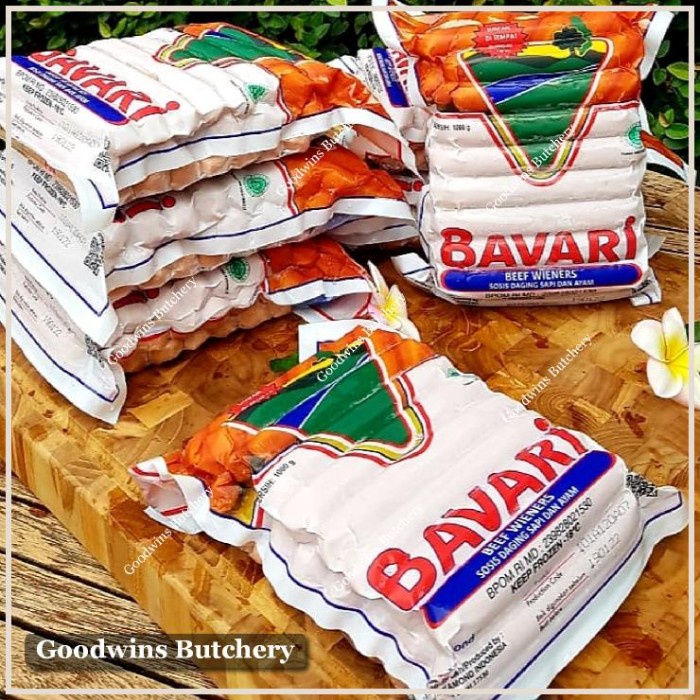Lezat- 1kg 25pcs BAVARI WIENERS beef chicken sausages sosis 5" 13cm frozen
