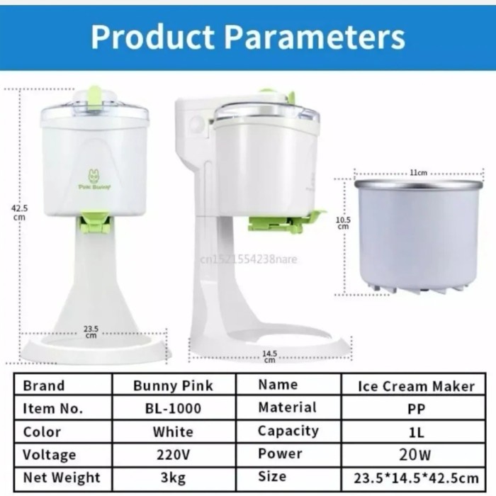 TERLARIS Mesin pembuat es krim otomatis homemade mini soft ice cream maker