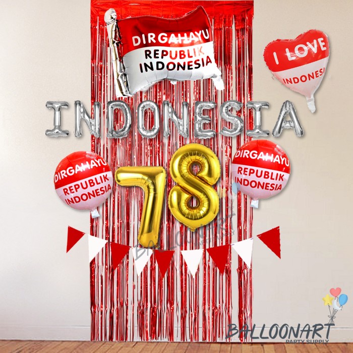 DIRGAHAYU 76 DEKORASI SET/BALON DEKORASI 17AN/KEMERDEKAAN/17 AGUSTUS