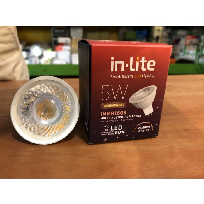 INLITE LED 5watt MR16 220volt warmwhite / cool daylight