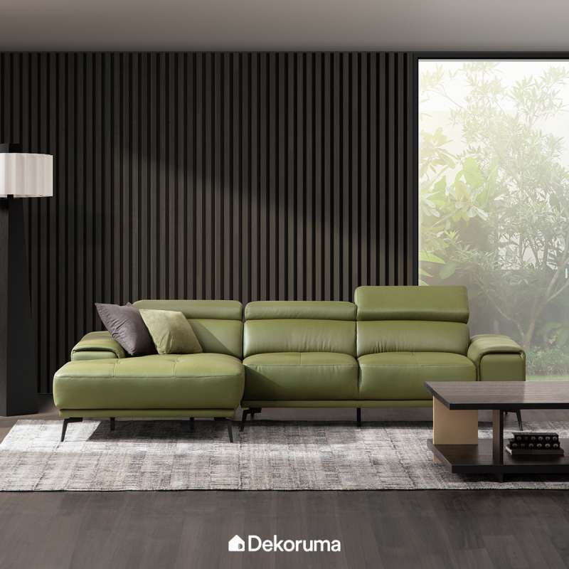 Dekoruma Tenzo LENNOX Sofa L Kanan - Hijau / Sofa Tamu L Minimalis *