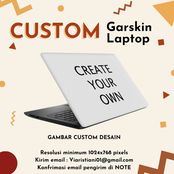 CUSTOM Garskin Laptop Stiker 10 12 14 15 17 inch Asus Acer Lenovo Mac