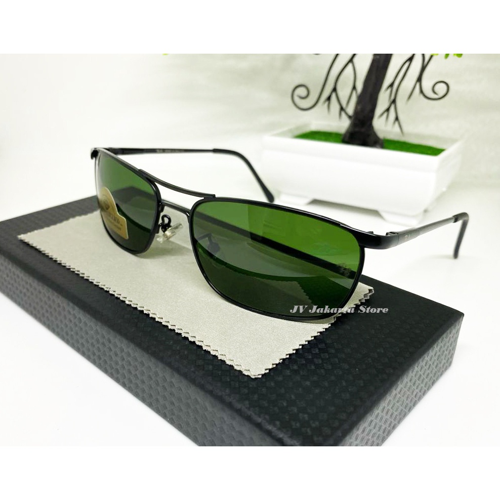 BaruBgTStock- Kacamata Asli Kaca lensa hijau botol, frame titanium, Kacamata pria wanita 3132