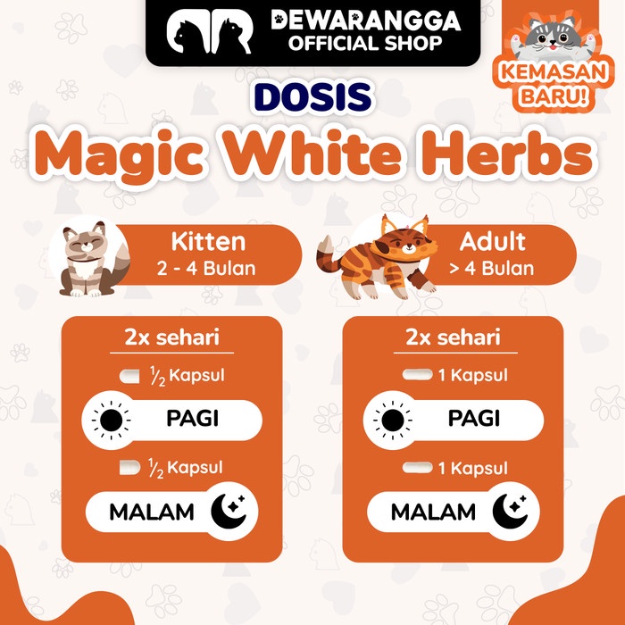 Pet- Vitamin Kucing Magic White Herbs Dewarangga - Obat Flu dan Mata Kucing