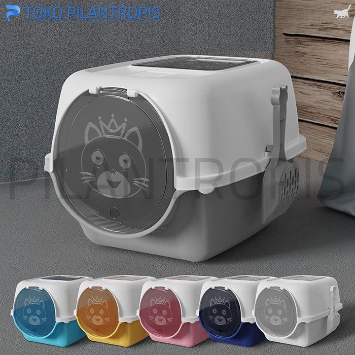 Pet- CAT LITTER BOX KUCING BESAR JUMBO TERTUTUP TEMPAT PUP POOP WC KUCING
