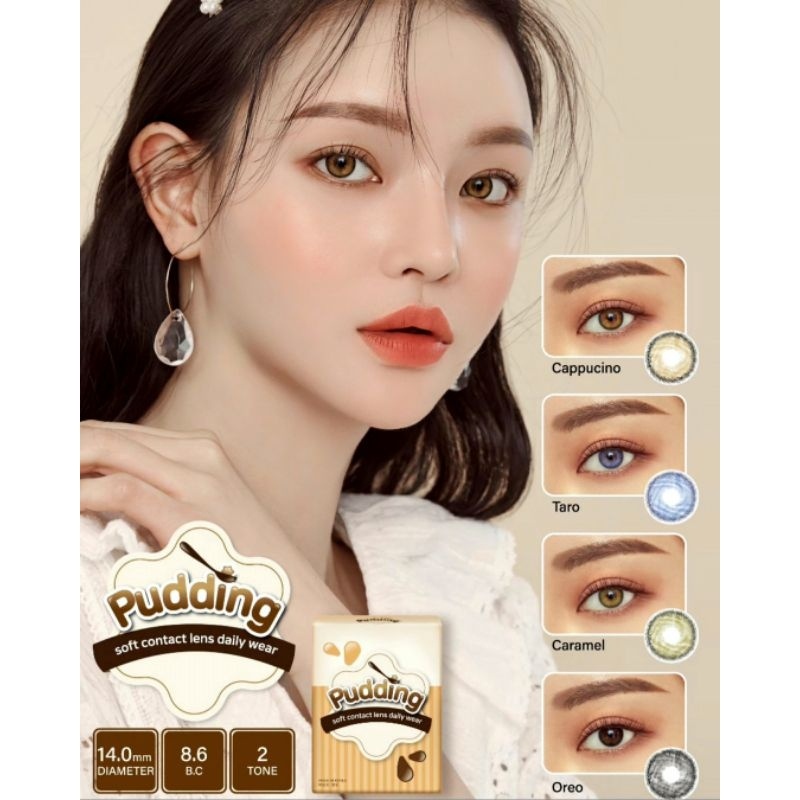 EyeRA- Softlens Pudding Cappucino EOS Dia.14mm Normal Minus s.d -10.00 softlen Minus tinggi Made