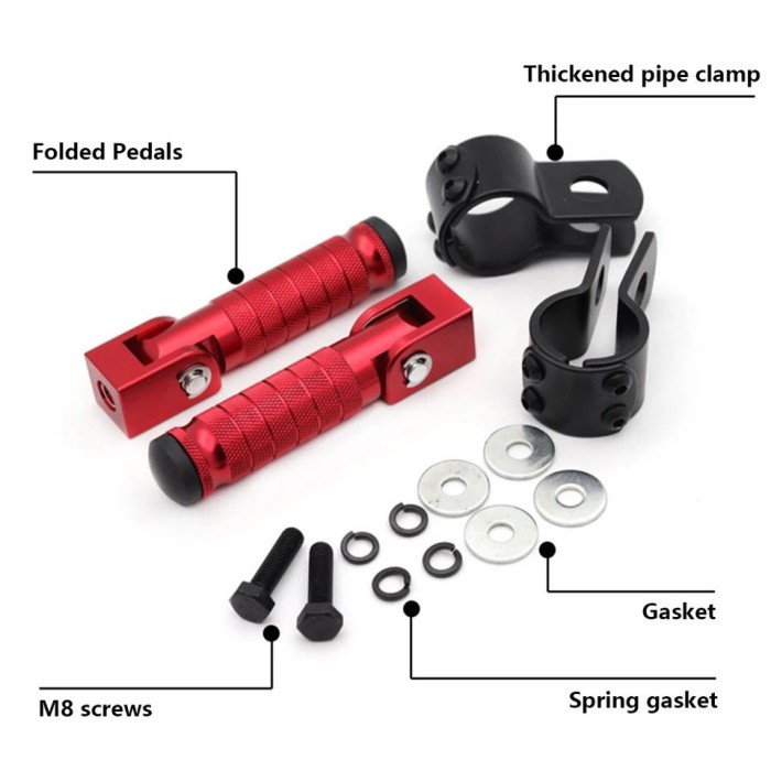 Folding Pedal Footstep Footrest Footpeg Motor Listrik Skuter Fiido