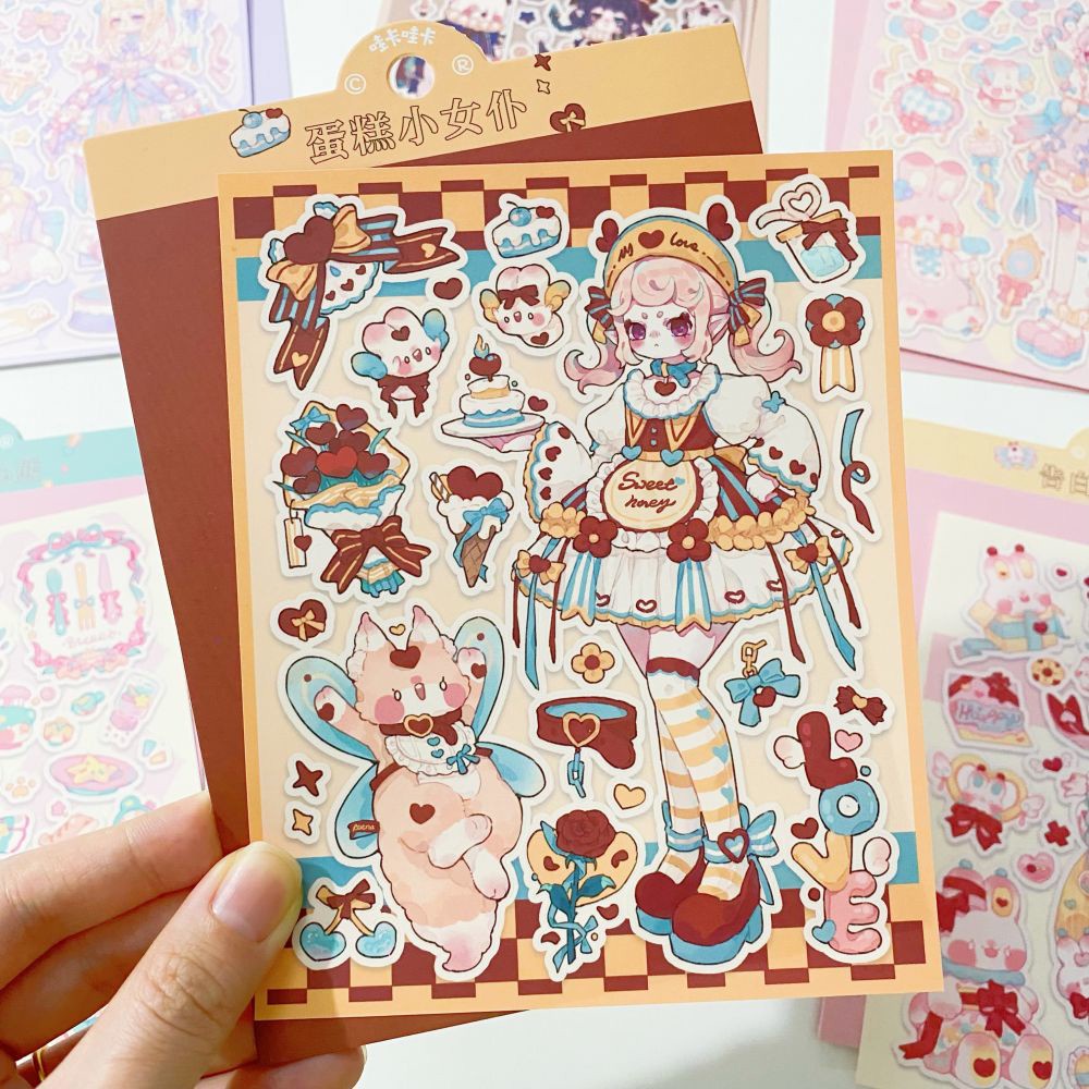 Korean Character Sticker For Scrapbook Stationery Cute Girl Flakes Idol Card Deco Sticker Diy Phone