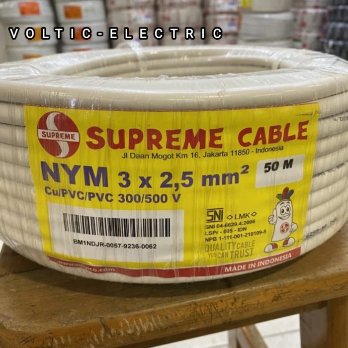 KABEL NYM 3X2,5MM SUPREME 50METER/SUPREME KABEL NYM 3X2,5MM 50METER 50M 50 METER KABEL SUPREME