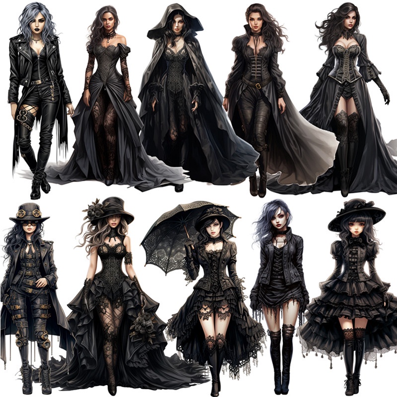 Gothic Girls Stickers Crafts And Scrapbooking Stickers Kids Toys Book Decorative Sticker Diy