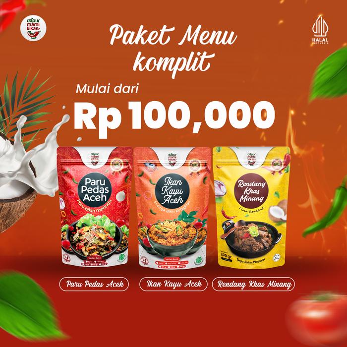 

New Makanan Siap Saji Super Ekonomis Isi 3Pcs Dapur Mami Kikas - Paru Pedas Aceh, Ikan Kayu Aceh,
