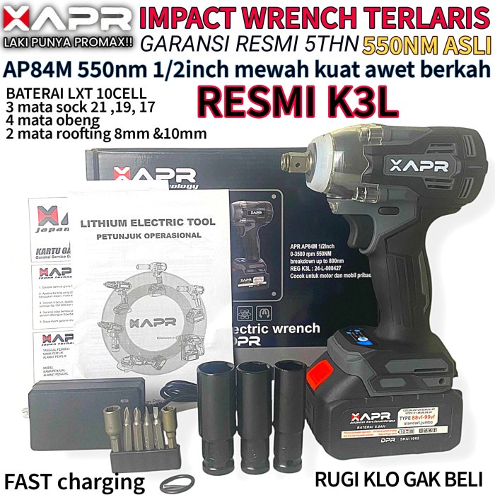 impact wrench 48s APR JAPAN tech mesin pembuka baut ban mobil motor