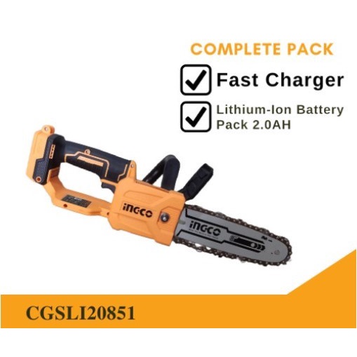 MESIN GERGAJI CORDLESS CHAINSAW 8 INCH INGCO CGSLI20851
